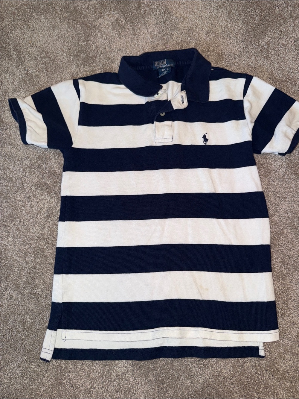 Polo by Ralph Lauren Navy & White Striped Polo Shirt
